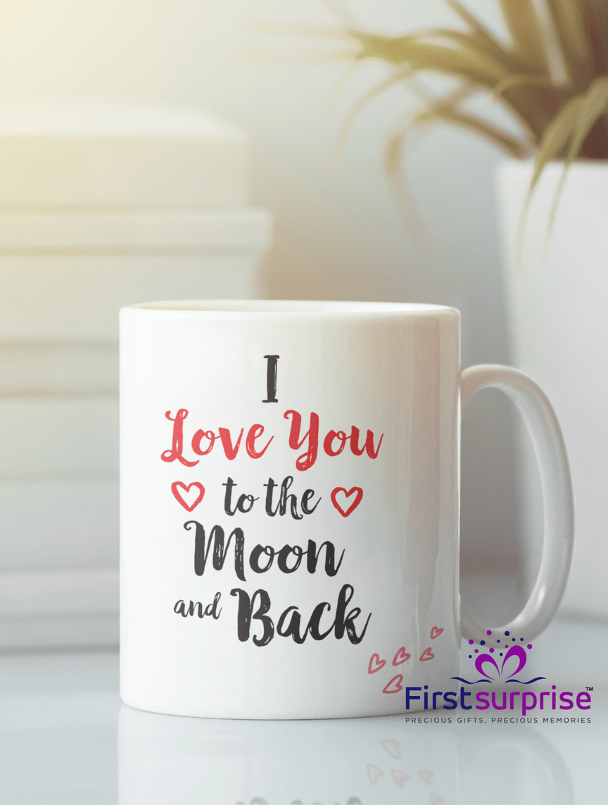 Love you to the moon and back personalized mug
