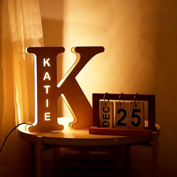 Personalized Custom Wooden Engraved Name Wall Night Light