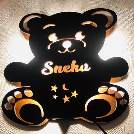 Customized teddy bear Name board with led