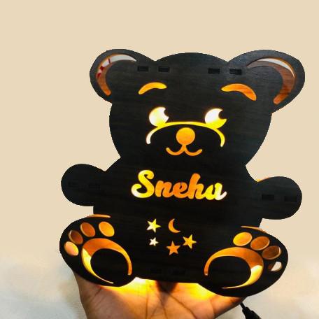 Customized teddy bear Name board with led