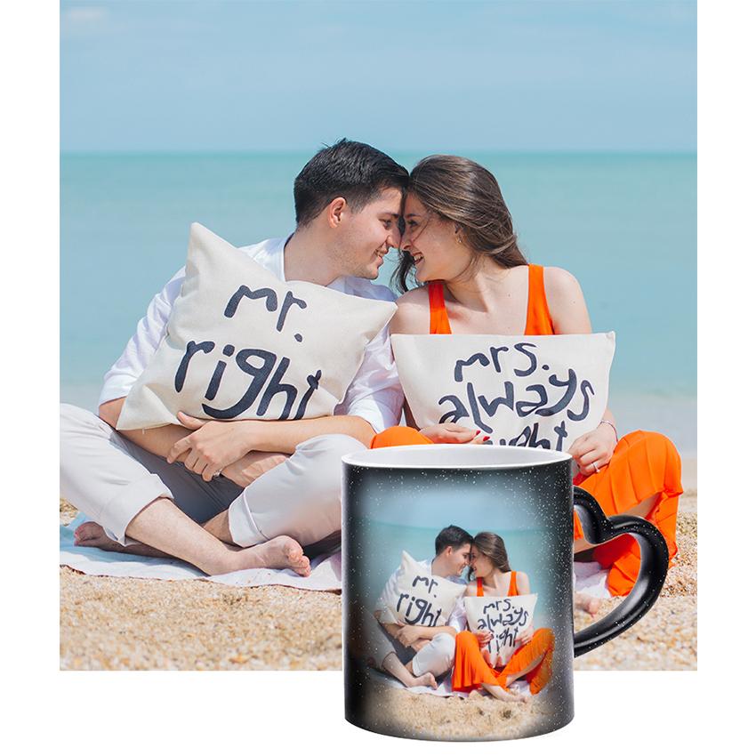 Personalised Heart Black Magic Mug