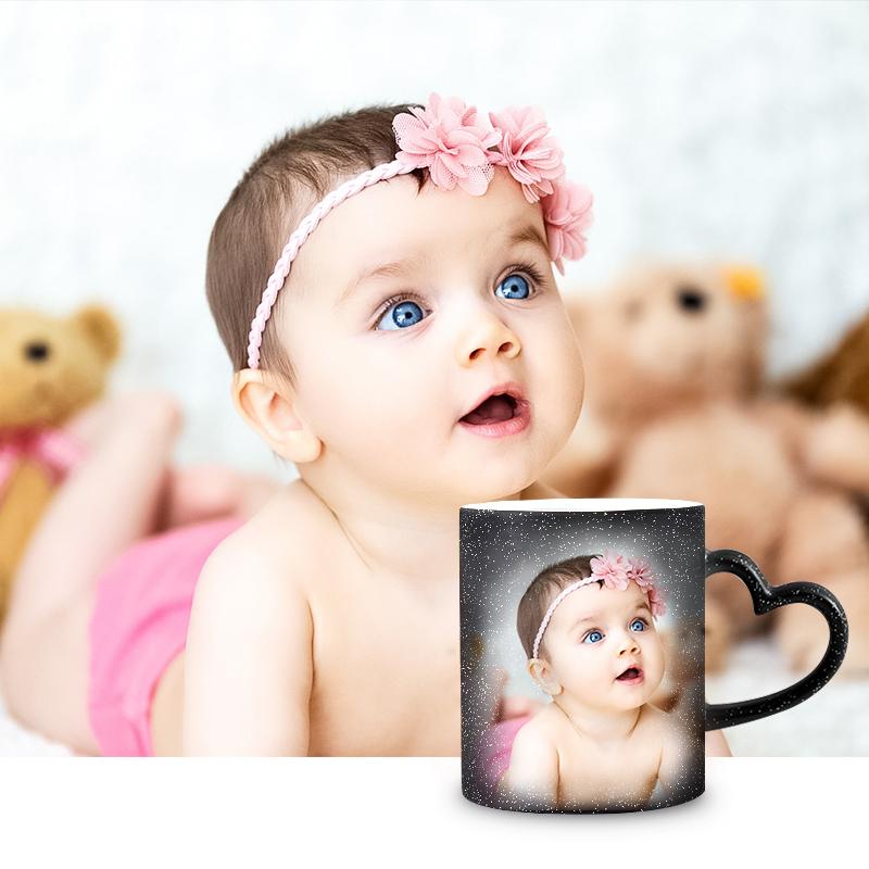 Personalised Heart Black Magic Mug