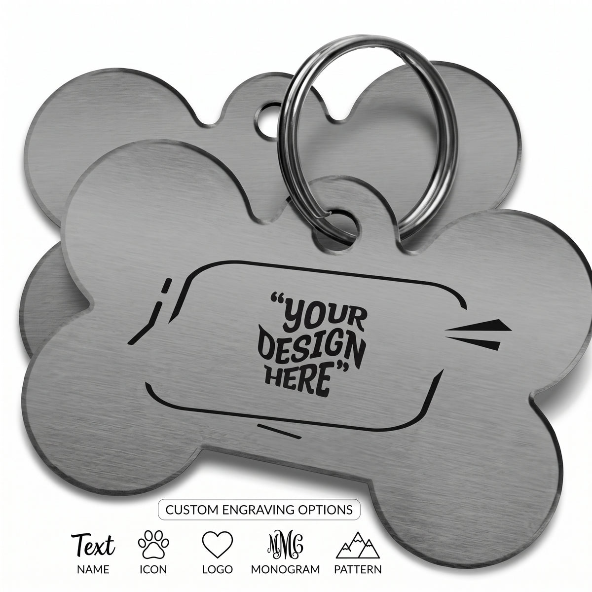 Personalised Stainless Steel Pet ID Tag – Custom Engraved Name & Phone Number